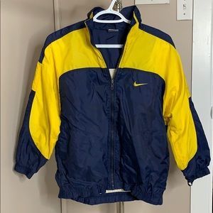 Nike vintage windbreaker yellow and navy
